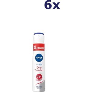 Nivea Dry Comfort Deodorant Spray XL - 6 x 250 ml
