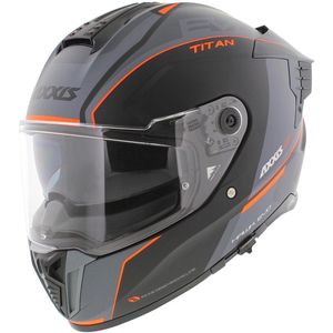Axxis Hawk SV Evo Integraal helm Titan B4 mat zwart oranje grijs L