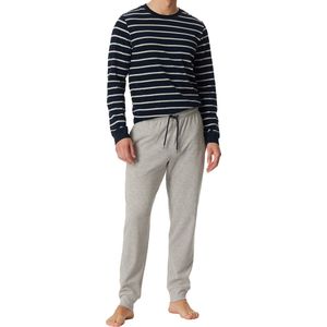 Schiesser Pyjama lange broek - 804 Grey/Blue - maat 3XL (3XL) - Heren Volwassenen - Katoen/polyester- 180844-804-3XL