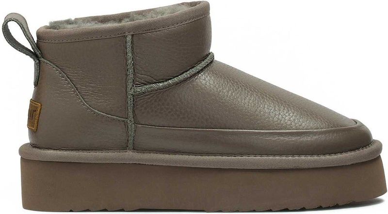 Sneeuwlaarzen - Taupe - Natuurlijk Leer - Weerbestendig - Laag Model