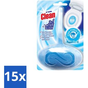 15 x At Home - Clean - Toiletblok - 3in1 Active - Aqua Power - Neutraliseert & Reinigt - 1 Blok - Toiletblok - Reinigen Toilet - Neutraliseren Geuren - Fris Toilet - 3 In 1 Toilet