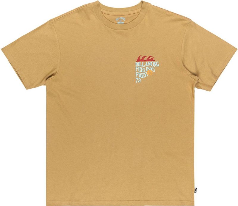 Billabong - T-shirt Twin Fin - Kaki - Korte Mouwen - 100% Katoen