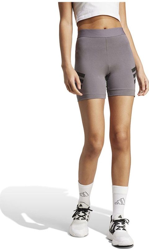 Adidas Future Icons 3 Stripes Biker Korte Leggings Grijs L Vrouw