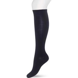 Bonnie Doon Wol/Katoen Kniekousen Donker Blauw Dames maat 35/38 - Buitenkant 70% Fijne Wol - Binnenkant Katoen - Niet irriterend - Heerlijk warm - Kousen - Gladde Naden - Kniesokken - Wollen sokken - Donkerblauw - Navy - R715011.102