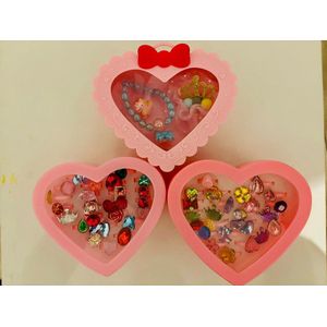 3 Dozen Hart Sieraden Doosjes prachtige Cadeau, Kids Jewellery ,Voor meisjes,Ringen,Armbanden,Haarclips