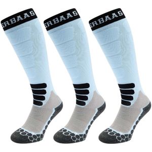 Poederbaas Skisokken Merinowol Pro - 3-pack Blauw - Maat 35/38