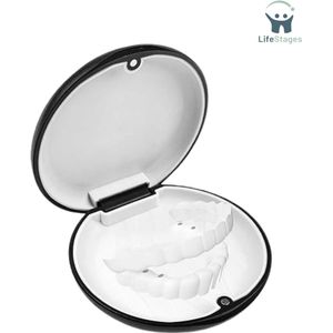 LifeStages - Gebitsbakje - 2pcs Dental Appliance Box - Tandheelkundige Trog - Uitlijning vak - Kunstgebit Opbergdoos - Draagbare Tandheelkundige Trog - Gemakkelijk Te Reinigen Geval - Zwart