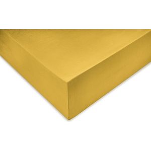 Zohome Hoeslaken Satinado - Onderlaken 1 persoons - 90x210-220 - 100% Katoen-Satijn - Geel
