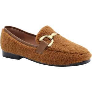 Bibi Lou - Gecko Mocassin Schoenen - Bruin - Wol - Leer