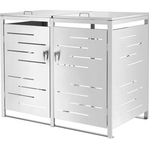 In And OutdoorMatch Container Ombouw Addie - RVS - 116x132x80 cm - Zilverkleurig - Decoratief Design