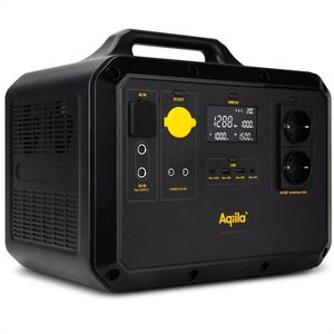 Portable Powerstation 1568Wh, 1500W, Extreem Lange Levensduur, Draagbaar, LiFePo4, Powerbank met Stopcontact, Power Station Generator, Aqiila Powerbird S1500