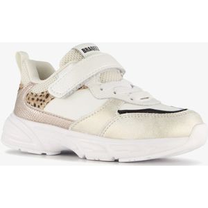 Braqeez leren meisjes sneakers panterprint goud - Maat 25 - Uitneembare zool
