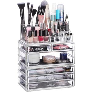 Cosmetica organizer met lades en vakken - Transparante make-up opbergbox