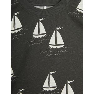 Sailing boats all-over print grey | Mini Rodini 140-146