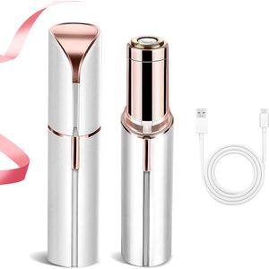 Ynkkvre - Gezichtshaarverwijderaar voor Vrouwen - USB Oplaadbare Gezichtshaarverwijderaar, Zacht en Pijnloos Mini Epilator voor Gezicht en Lippen, Wit
