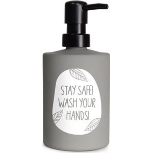 Zeeppompje grijs Stay safe wash your hand