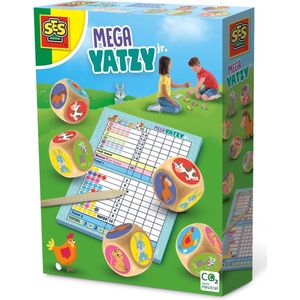 SES - Mega Yatzy junior - met plaatjes - simpele puntentelling - grote houten dobbelstenen