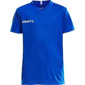 Craft Squad Jersey Solid SS Shirt Junior Sportshirt - Maat 134  - Unisex - blauw/wit Maat 134/140