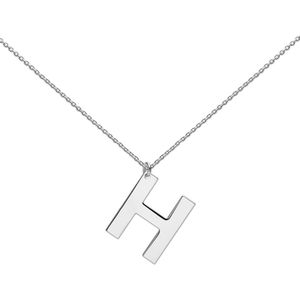 Heart to Get - Grote Letter H - Ketting - Zilver