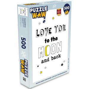 Puzzel Quotes - Liefde - Love you to the moon and back - Mannen - Vrouwen - Spreuken - Legpuzzel - Puzzel 500 stukjes