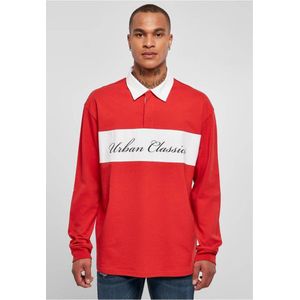 Urban Classics - Oversized Rugby Sweater/trui - M - Rood