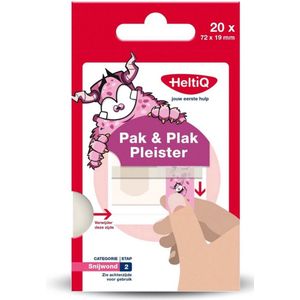 Heltiq Pak & Plak Pleisters Roze - 20 Stuks