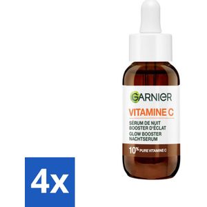 Garnier - SkinActive - Nachtserum - Anti-Pigmentvlekken - 10% Vitamine C & Hyaluronzuur - 30 ml - Voordeelverpakking - 4 stuks