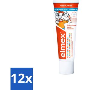 12 x Elmex Gel-Tandpasta Peuter (0-5 Jaar) 75 ml - Tandpasta Voor Peuters - Anti Cariës - Fluoride Tandpasta - Elmex Peuter - Tandverzorging Kinderen