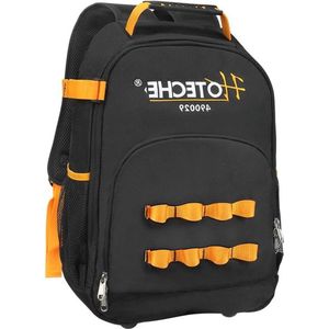 Gereedschapsrugzak duurzaam voordelig zwart gele accenten 35 x 40 x 165 cm gereedschapstas professionals - hoogwaardige kwaliteit werktas heren voor de bouw