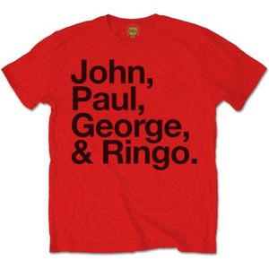 The Beatles - John, Paul, George & Ringo Heren T-shirt - S - Rood