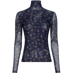 Moss Copenhagen - 19523 GINIE - Top - Blauw - Lange Mouw