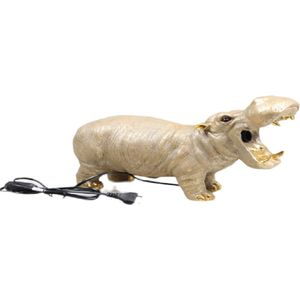 Tafellamp - nijlpaard - goud - 37.5x15x25 cm -