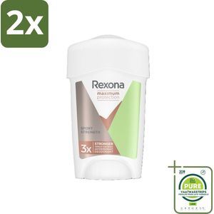 Rexona Women - Deodorant Cream Stick - Maximum Protection Sport Strength - Extra Sterk - 45 ml - Voordeelverpakking - 2 stuks - Rexona Women - Anti-transpirant