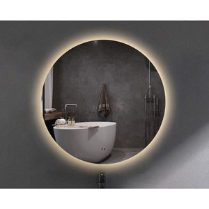 Adema Circle badkamerspiegel rond diameter 120cm met indirecte LED verlichting met spiegelverwarming en touch schakelaar