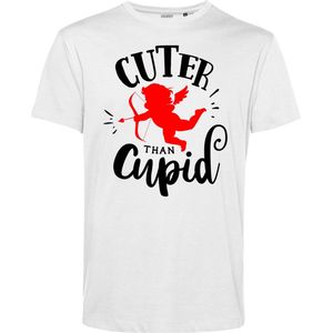 T-shirt Cuter Than Cupid | Valentijn cadeautje voor hem | Valentijn | Valentijnsdag voor mannen | Wit | maat L