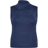 Dreimaster - Slipover - Marine - Mouwloos - Elegante Sjaalkraag