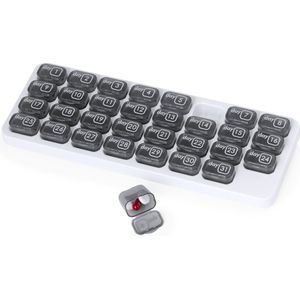 Pillendoos - Wit - 31 Dagen - Medicijndoos - 31 Compartimenten