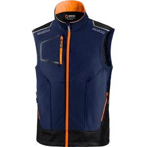 Sparco TECH Light Vest Bodywarmer - Gilet - Lichtgewicht Vest - Maat XXXL - Marineblauw/Oranje