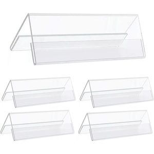 Name Plates, 5pcs Name Plate Holder, Name Holder, V Shaped Base, Acrylic Name Plate, Double-Sided Transparent Name Plate for Desks