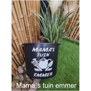Emmer 12 liter Mama`s Tuin Emmer Tuinieren  Quote Cadeau Geschenk Moederdag Verjaardag Spreuk  Spreuken Quote Tekst Handgemaakt