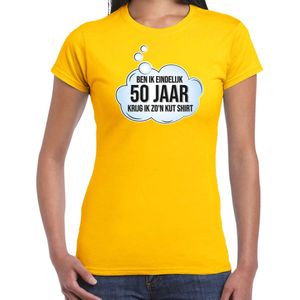 Bellatio Decorations verjaardag cadeau t-shirt dames - 50 jaar/Sarah - geel - kut shirt L