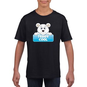 Teddy Cool de ijsbeer t-shirt zwart voor kinderen - unisex - ijsberen shirt - kinderkleding / kleding 110/116