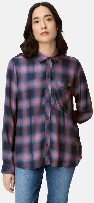 camel active Blouse gemaakt van puur viscose - Maat womenswear-XXS - Blauw Rood