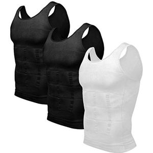 Compressieshirt voor heren - 3-pack afslankvest en bodyshaper, XXL