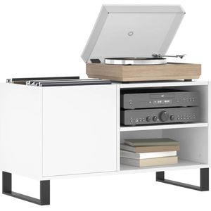Platenspeler Meubel - LP-kast - Platenspelerkast - Draaitafelstandaard - Platenspelerstandaard - Vintage Displayplank - Wit