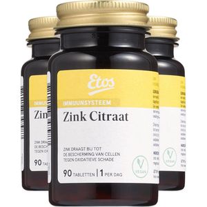 Etos Zink Citraat - Glutenvrij - 270 stuks (3 x 90)