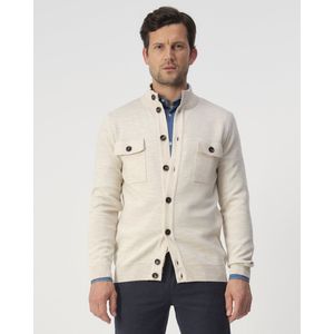 Campbell vest met wol fijn gebreid donkerblauw