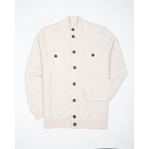 Campbell vest met wol fijn gebreid donkerblauw