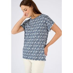 Damart - T-shirt met gevlamde botanische print - Dames - Blauw - S