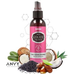 Hask Conditioner Keratin Protein Smoothing 5-in-1 Leave-In Spray - Collageen boost - Versterkt haar - Vrij van parabenen